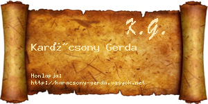 Karácsony Gerda névjegykártya